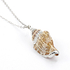 Electroplate Spiral Shell Pendant Necklaces and Dangle Earrings Jewelry Sets SJEW-JS01007-4