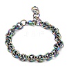 Ion Plating(IP) 304 Stainless Steel Rolo Chain Bracelets BJEW-F433-01M-1