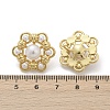 Flower Brass ABS Imitation Pearl Stud Earrings EJEW-M082-09G-3
