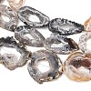Natural Druzy Agate Slice Beads Strands G-K381-A02-3