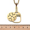 201 Stainless Steel Pickleball Paddle Pendant Box Chain Necklaces for Women Men NJEW-H050-01B-G-5