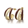 Brass C-Shaped Stud Earrings EJEW-A121-16G-2