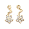 Brass Pave Cubic Zirconia Flower Charms KK-A286-16G-1