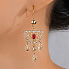 Luxurious Zinc Alloy Middle Eastern Ramadan Hollow Flower Half Round Hoop Earrings JM5202-3-1