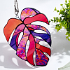 Monstera Leaf Acrylic Pendant Decorations HJEW-WH0043-33A-4