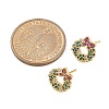 Christmas Rack Plating Brass Cubic Zirconia Stud Earrings EJEW-K245-55E-G-5