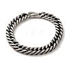 304 Stainless Steel Cuban Link Chain Bracelets for Women Men BJEW-Q341-15C-AS-1