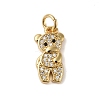 Rack Plating Brass & Clear Cubic Zirconia Pendants KK-S372-16G-1