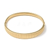 304 Stainless Steel Grooved Hinged Bangles for Women BJEW-U002-10G-2