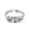 Adjustable Brass Cuff Rings ZIRC-F076-02P-1