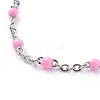 Stainless Steel Enamel Cable Chains Necklaces NJEW-JN02730-03-2