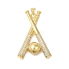 Rack Plating Brass Micro Pave Cubic Zirconia Pendants ZIRC-F142-32C-G-1