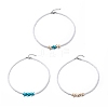 3Pcs 3 Colors Dyed Synthetic Turquoise Starfish & Acrylic Beaded Necklaces Set NJEW-JN04037-1