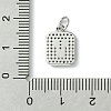 Rack Plating Brass Micro Pave Clear Cubic Zirconia Charms KK-G501-01V-P-3