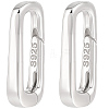925 Sterling Silver Spring Gate Rings with Double Sided Suede Fabric Silver Polishing Cloth STER-BBC0009-26-1