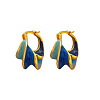 Alloy & Enamel Hoop Earrings WG61D14-01-3