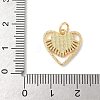 Brass Pave Natural White Shell Heart Charms with Jump Rings KK-S522-08A-G-3