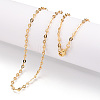 Brass Heart Link Chain Necklaces NJEW-N054-10G-1