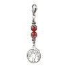 Alloy Flat Round with Tree of Life Pendant Decoration HJEW-JM02021-4