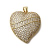 Rack Plating Brass Micro Pave Cubic Zirconia Pendants ZIRC-F142-06G-01-1