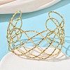Hollow 304 Stainless Steel Cuff Bangles BJEW-B158-04G-02-2