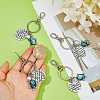 4Pcs Shell & Imitated Pearl Acrylic & Alloy Pendants KEYC-FH00103-3