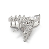 925 Sterling Silver Pave Clear Cubic Zirconia Crown Pendant Bails STER-P068-04P-2