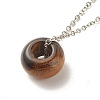 Gemstone Donut Pendant Necklace with 304 Stainless Steel Cable Chains for Women NJEW-JN03852-01-6