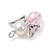 Imitation Pearl Acrylic Pendants PALLOY-JF02624-02-4