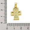 Cross Theme Rack Plating Brass Micro Pave Cubic Zirconia  Pendants KK-Z074-60G-3