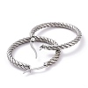 Non-Tarnish 304 Stainless Steel Twist Rope Hoop Earrings for Women EJEW-G298-05P-2