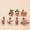 Brass Micro Pave Clear Cubic Zirconia Flower Cartilage Earrings WG7D5C2-19-1