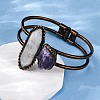 Natural Mixed Gemstone & Amethyst Beads Bangeles G-B150-05R-5
