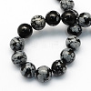Natural Snowflake Obsidian Round Beads Strands G-S172-4mm-2