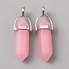 Natural Dyed White Jade Double Terminal Pointed Pendants G-WH0016-37G-1