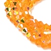 Electroplate Transparent Glass Beads Strands EGLA-K015-18K-3