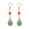 Natural Green Aventurine & Dyed Natural Malaysia Jade Dangle Earrings EJEW-JE06673-02-1