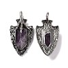 Natural Amethyst Faceted Big Pendants G-L524-03AS-07-2