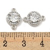 Brass Pave Clear Cubic Zirconia Connector Charms KK-P275-42P-3