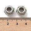 Barrel Antique Silver Plated Metal Alloy Rhinestone European Beads ALRI-Q228-02I-4