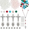 DIY Rosary Bead Necklaces Making Kits DIY-SC0031-47-1