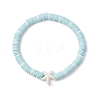 Flat Round Handmade Polymer Clay Heishi Beaded Stretch Bracelets BJEW-JB11711-03-2