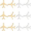 12Pcs 2 Colors 201 Stainless Steel Pendants STAS-UN0035-68-1