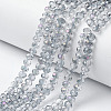 Electroplate Transparent Glass Beads Strands X-EGLA-A034-T8mm-F10-1