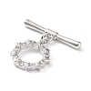 Rack Plating Brass Micro Pave Clear Cubic Zirconia Toggle Clasps KK-P247-13P-2