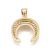 Brass Micro Pave Cubic Zirconia Pendants X-ZIRC-L078-056G-NR-2