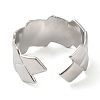 Non-Tarnish 304 Stainless Steel Rhombus Open Cuff Ring for Women RJEW-I098-24P-3