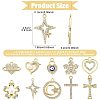 50Pcs 10 Styles Alloy Crystal Rhinestone Pendants ALRI-FS0001-14-4