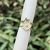 Brass Micro Pave Cubic Zirconia Cuff Open Rings for Women WG96D0D-05-2