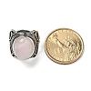 Natural Rose Quartz Adjustable Rings RJEW-I108-02AS-03-5